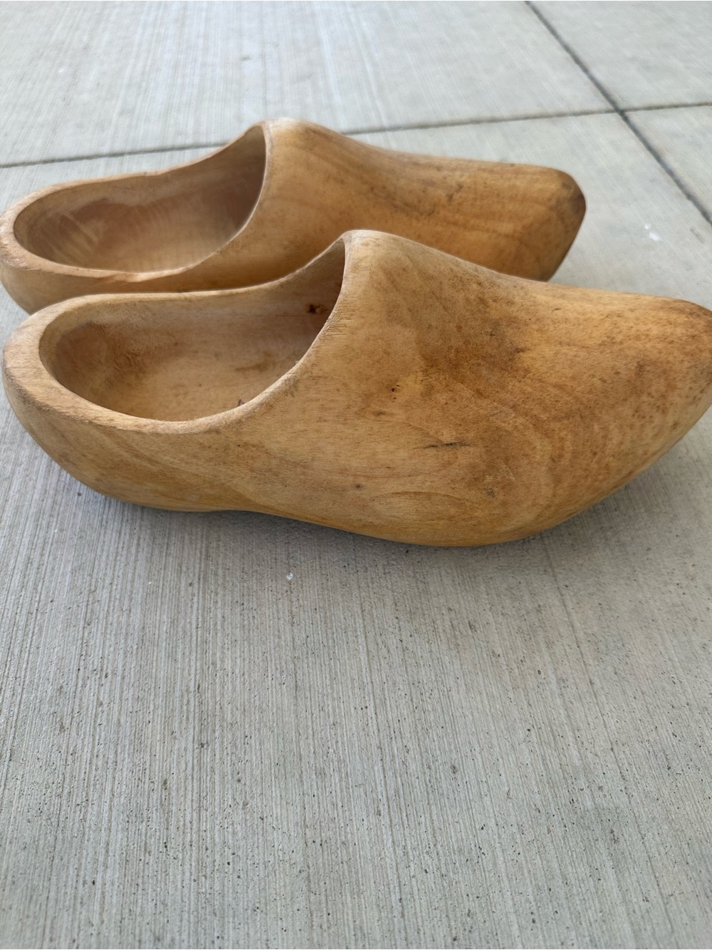 Hand-Carved Wooden Clogs in Natural Tan